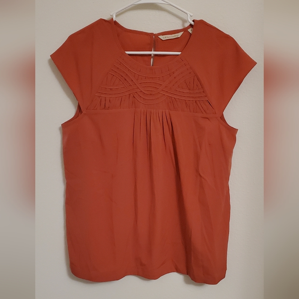 Soft Surroundings Terracotta Blouse Size Medium Boho Minimalist Office